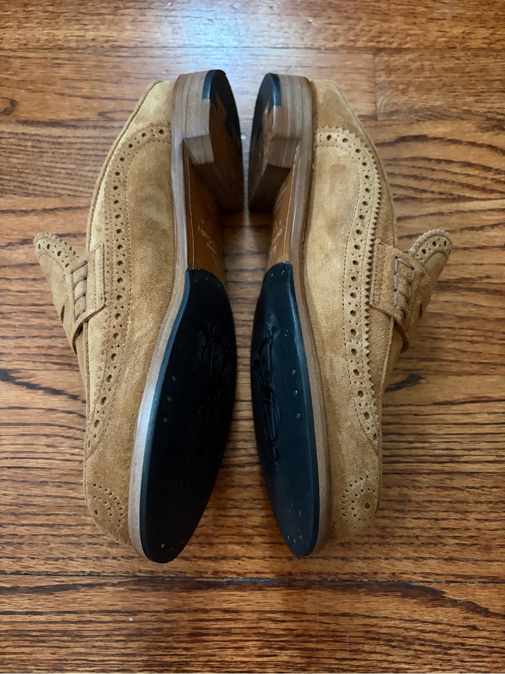 THE OFFICE OF ANGELA SCOTT Miss Emma Wingtip Mule Cognac Suede Tan Size 38 - Picture 8 of 15